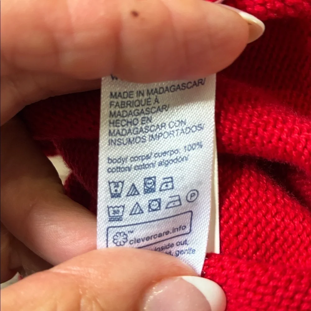 Tommy Hilfiger Men's L Quarter Zip Sweater Red Cotton  Preppy